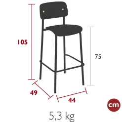CHAISE DE BAR CHÊNE H75