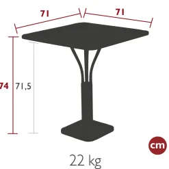GUÉRIDON 71 X 71 CM PLATEAU PLEIN
