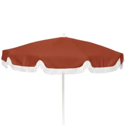 PARASOL Ø250 CM FINITION BAVOLET ET FRANGE BLANCHE
