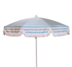 PARASOL Ø250 CM FINITION BAVOLET ET FRANGE BLANCHE