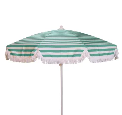 PARASOL Ø250 CM FINITION BAVOLET ET FRANGE BLANCHE