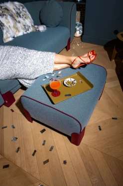 POUF ROND CHINÉ