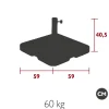 SOCLE PARASOL BÉTON 60 KG