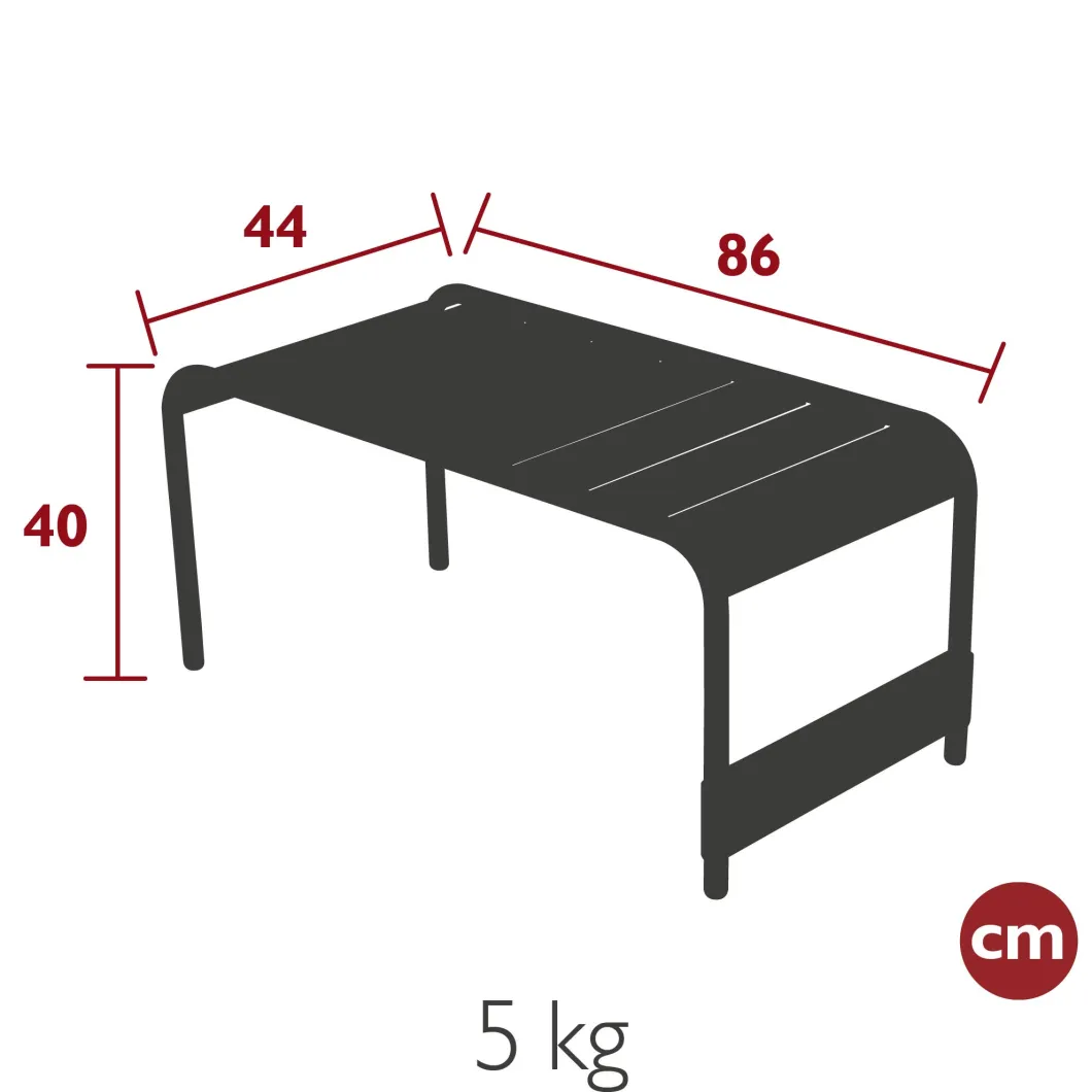 TABLE BASSE / BANC 86 X 44 CM