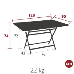 TABLE 128 X 90 CM