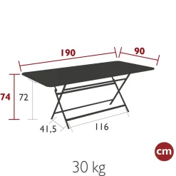 TABLE 190 X 90 CM